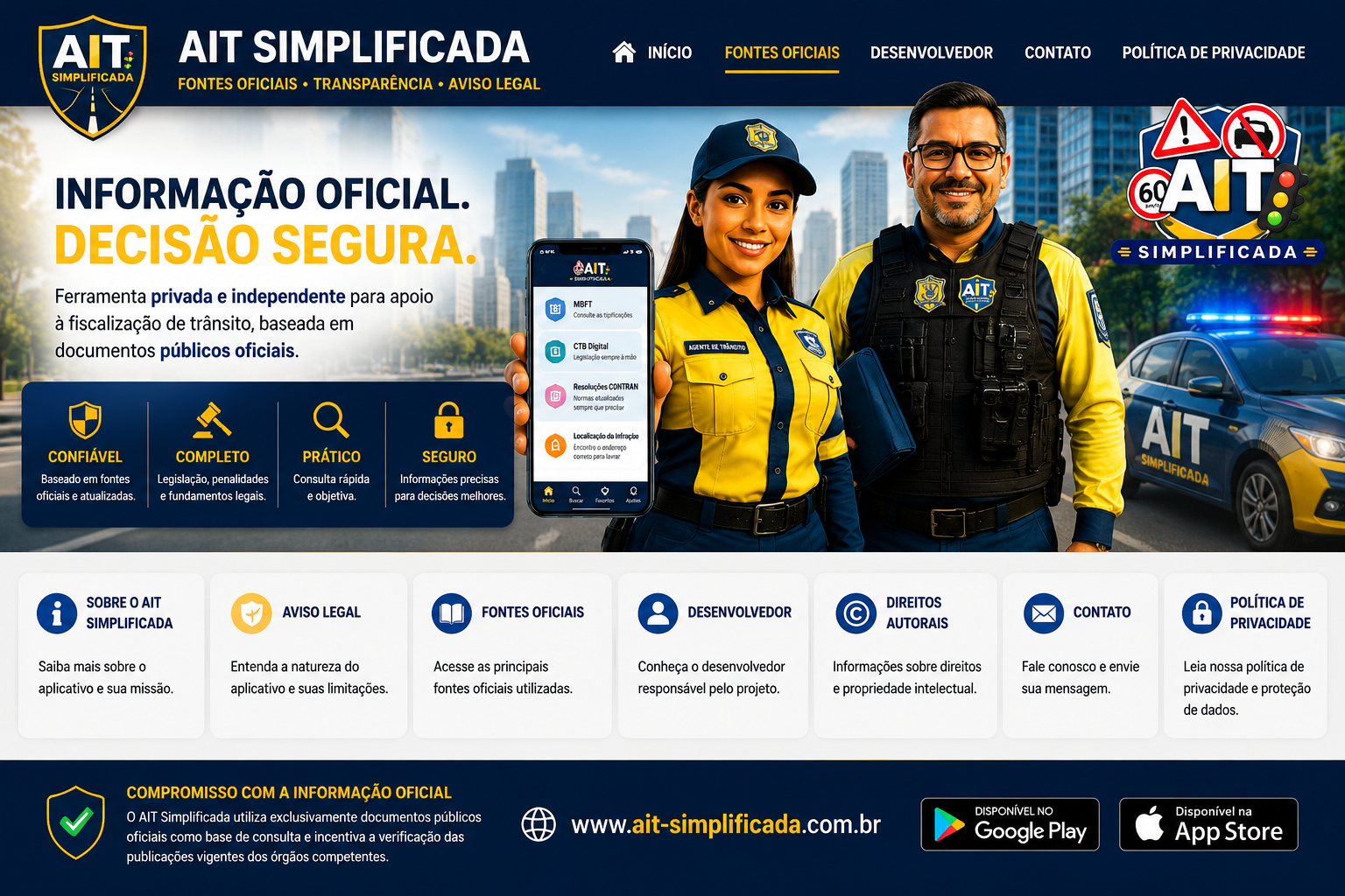 Material oficial do AIT Simplificada sobre consulta a fontes oficiais